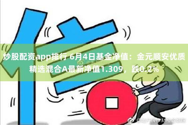 炒股配资app排行 6月4日基金净值：金元顺安优质精选混合A最新净值1.309，跌0.2%