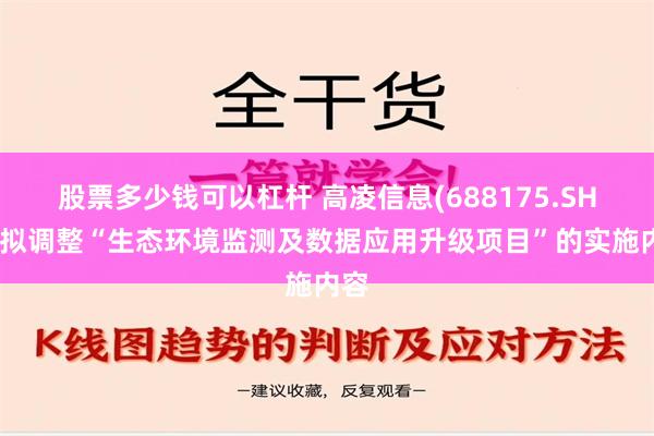 股票多少钱可以杠杆 高凌信息(688175.SH)：拟调整“生态环境监测及数据应用升级项目”的实施内容