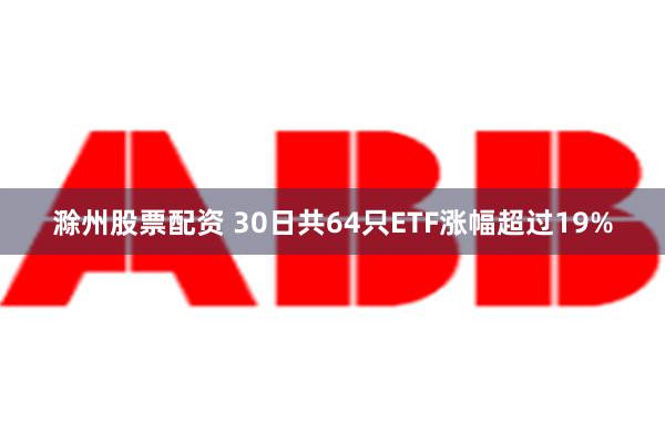 滁州股票配资 30日共64只ETF涨幅超过19%