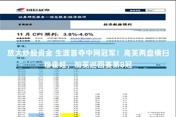 放大炒股资金 生涯首夺中网冠军！高芙两盘横扫穆霍娃，加冕巡回赛第8冠